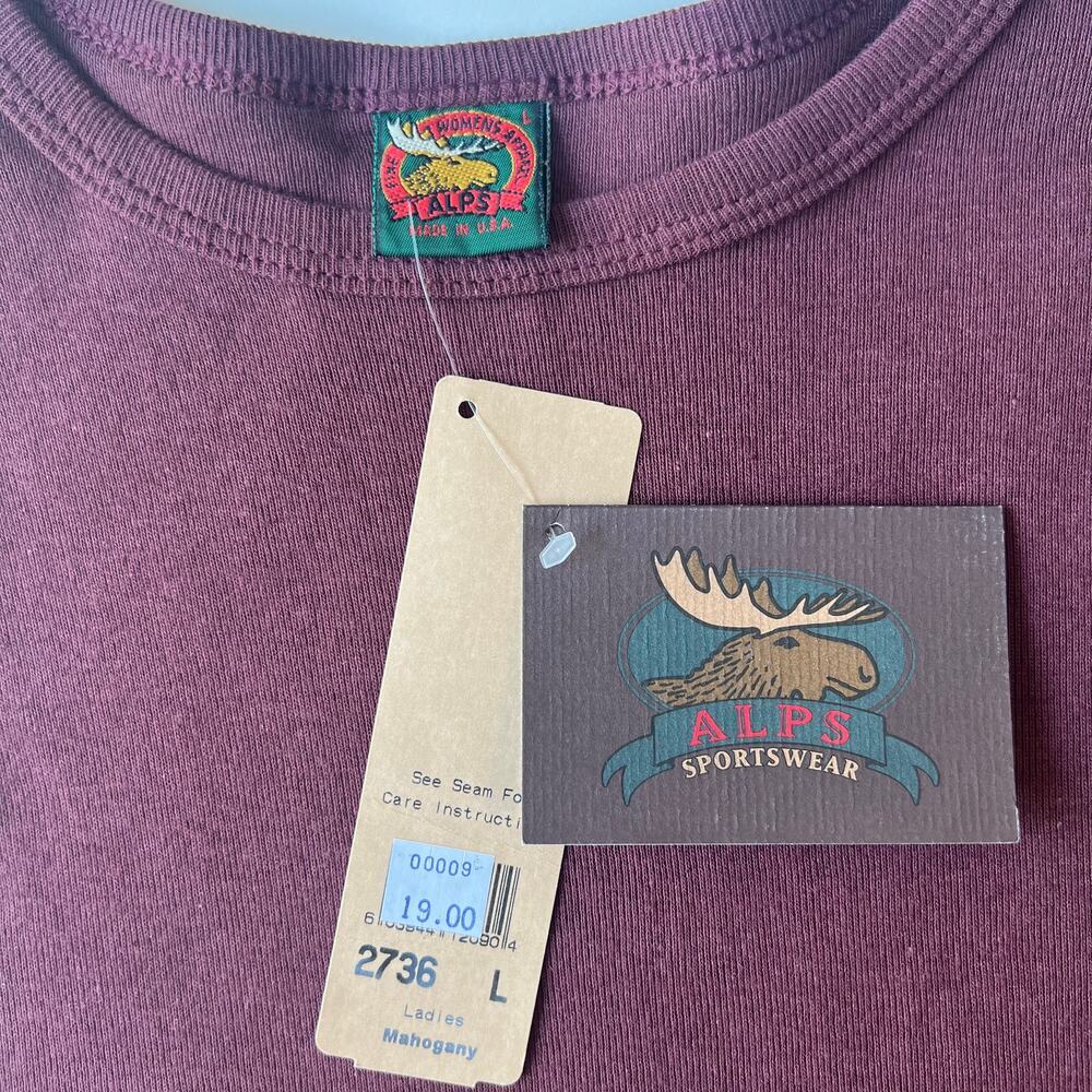 ALPS Sportswear NWT Women's Henley Top Long Sleeves 100% Cotton Outdoors Size L - Picture 3 of 11